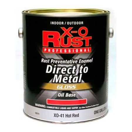 General Paint X-O Rust Oil Base DTM Enamel, Gloss Finish, Hot Red, Gallon - 705374